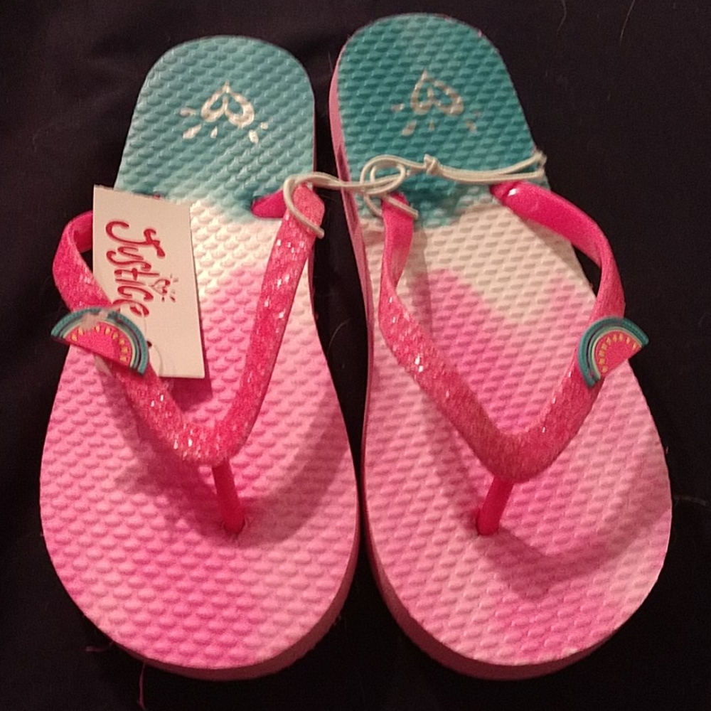 Justice watermelon flip flops